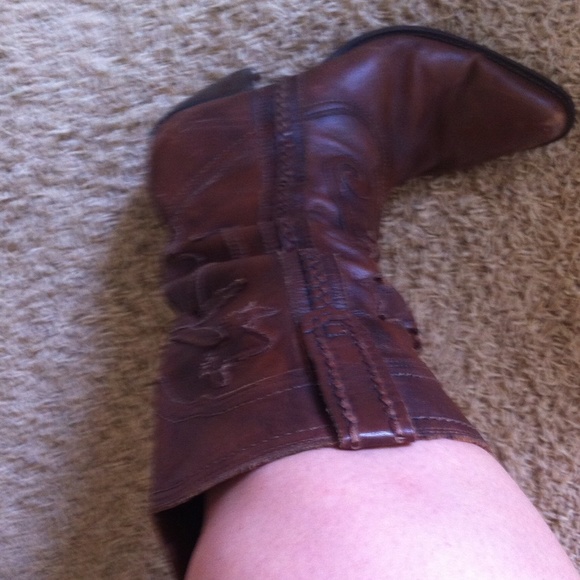 COPY - Brown leather cowboy boots! Reduced! - Picture 4 of 4